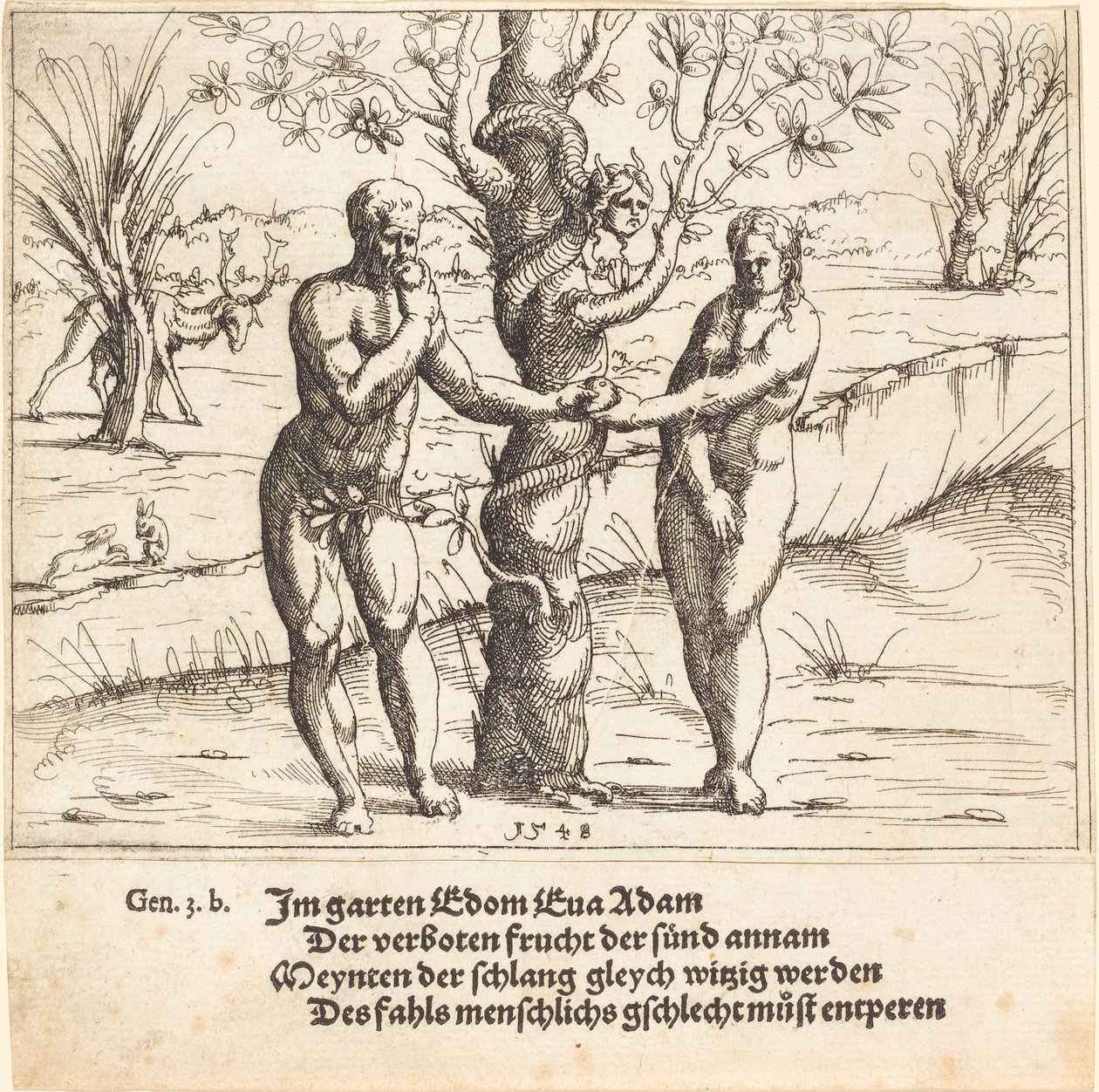 Upadek człowieka, 1548. autorstwa Augustin Hirschvogel
