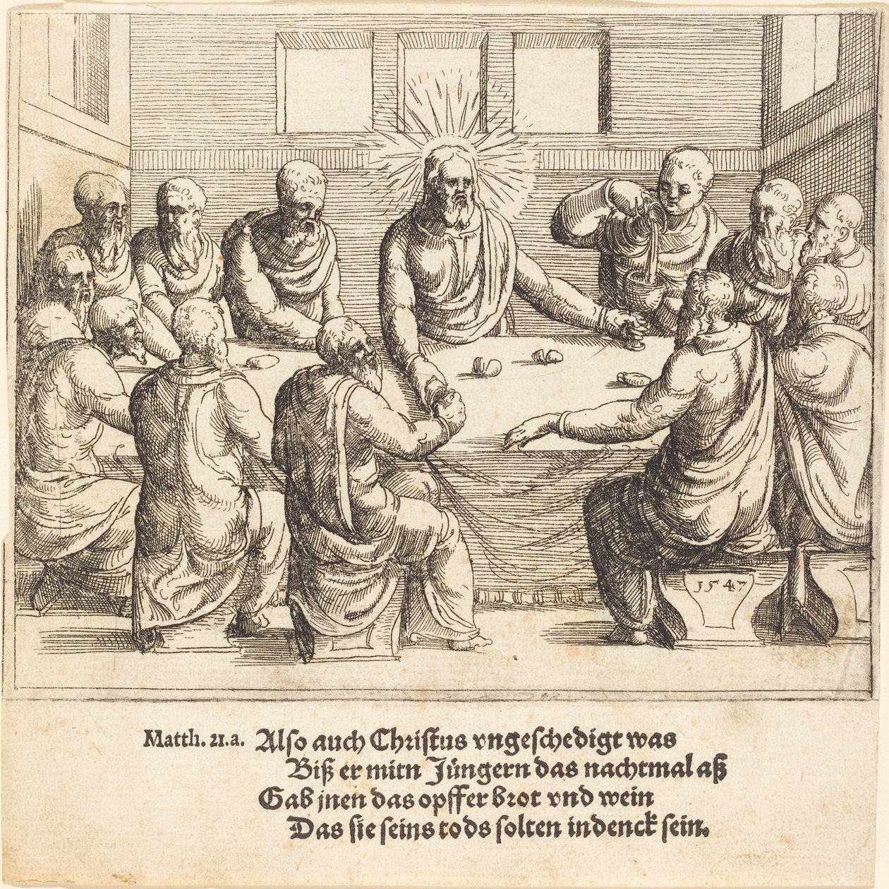 Ostatnia Wieczerza, 1547. autorstwa Augustin Hirschvogel