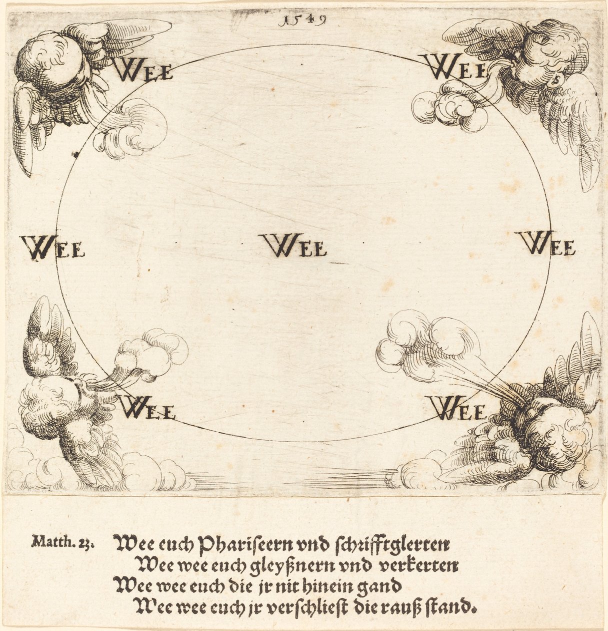 Biada jest ogłoszona w chciwości, 1549. autorstwa Augustin Hirschvogel