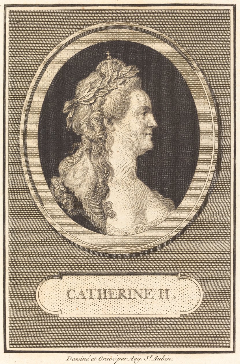 Katarzyna II autorstwa Augustin de Saint Aubin