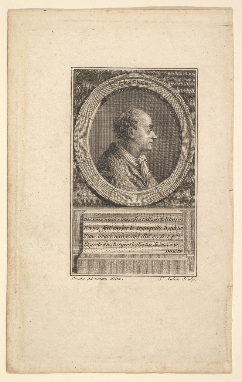 Portret Gessnera, 1775. autorstwa Augustin de Saint Aubin