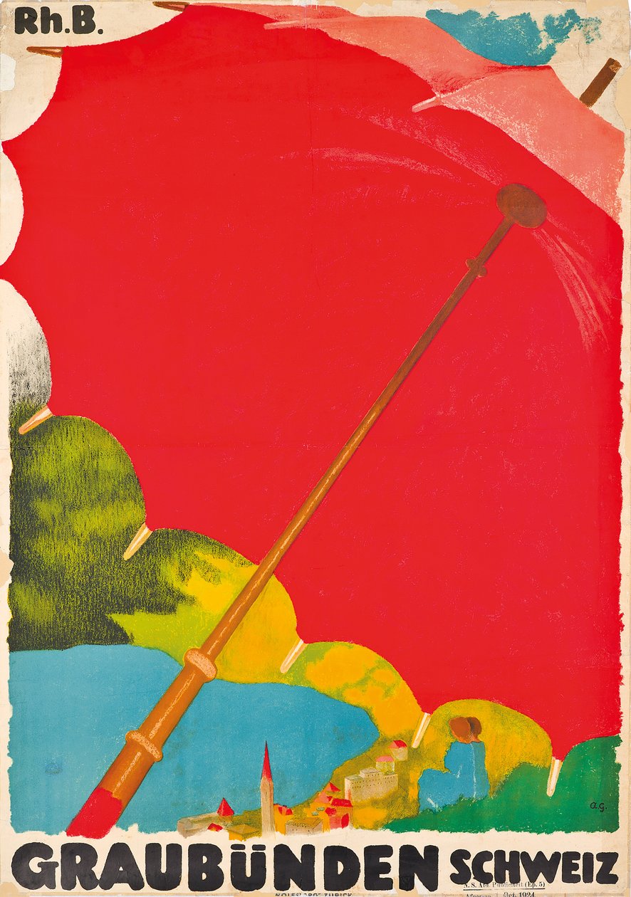 Plakat reklamujący Gryzonia, Szwajcaria autorstwa Augusto Giacometti