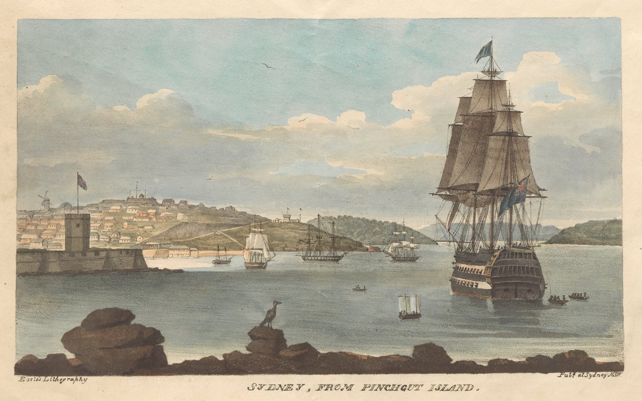 Sydney z wyspy Pinchgut autorstwa Augustus Earle