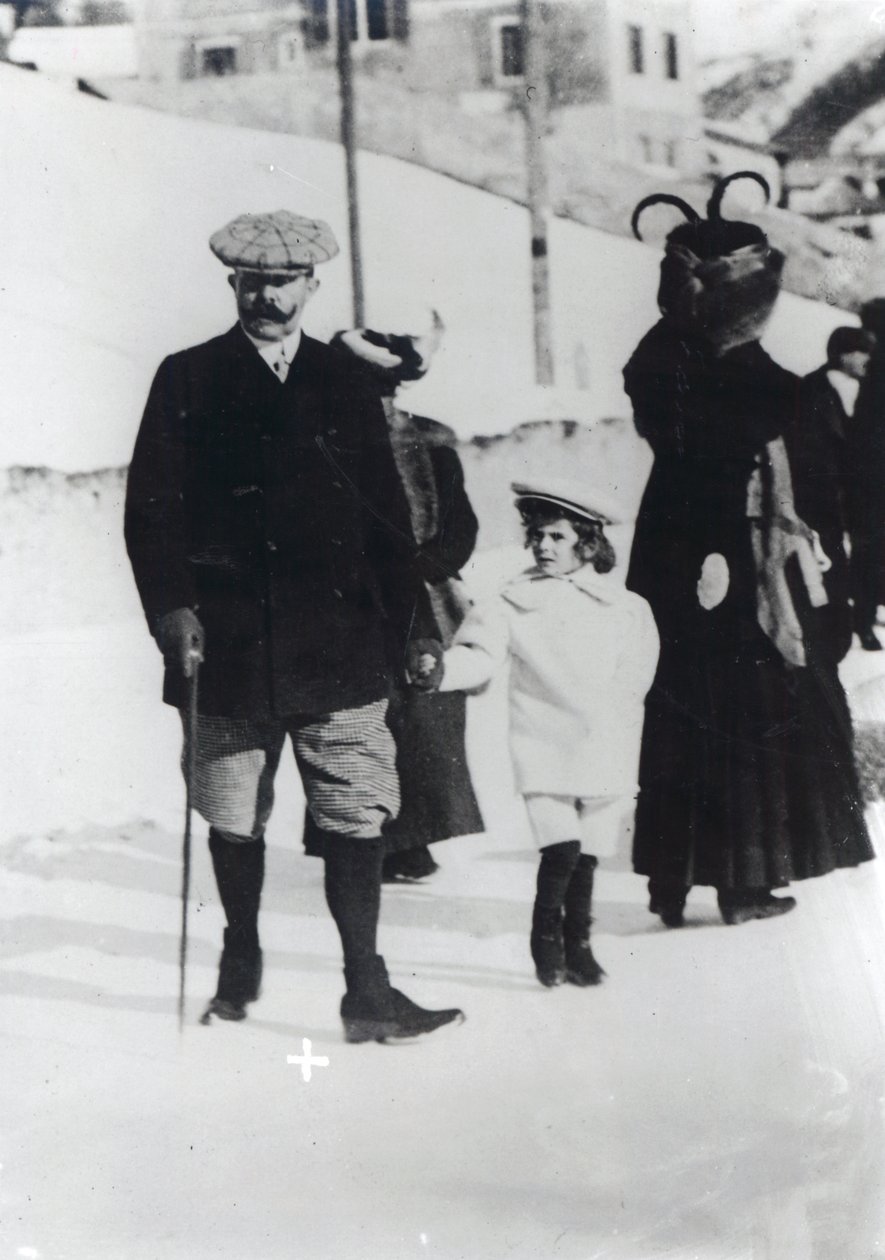 Arcyksiążę austriacki Franciszek Ferdynand z jednym ze swoich dzieci autorstwa Austrian Photographer