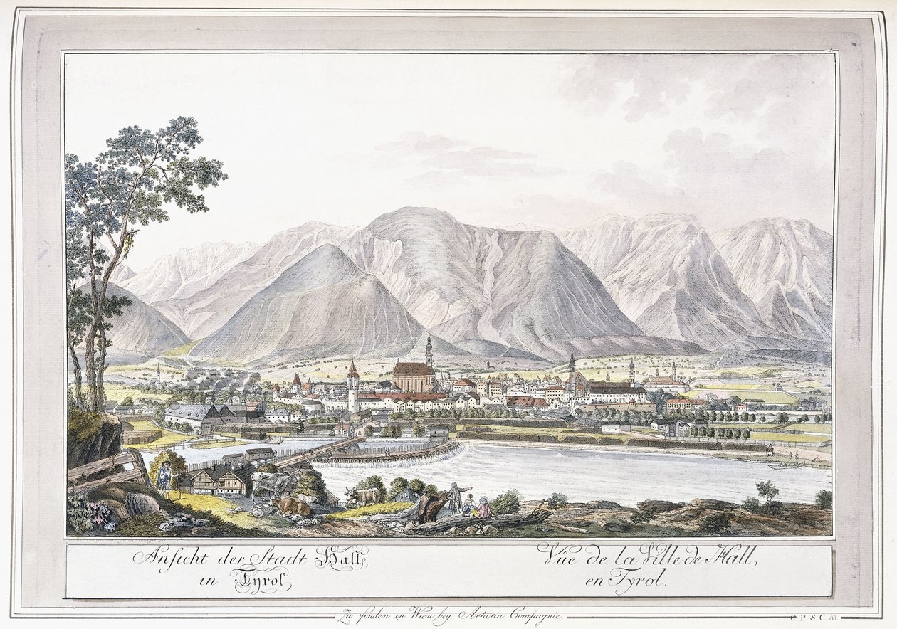 Widok Hall w Tyrolu, 1779-1792 autorstwa Austrian School