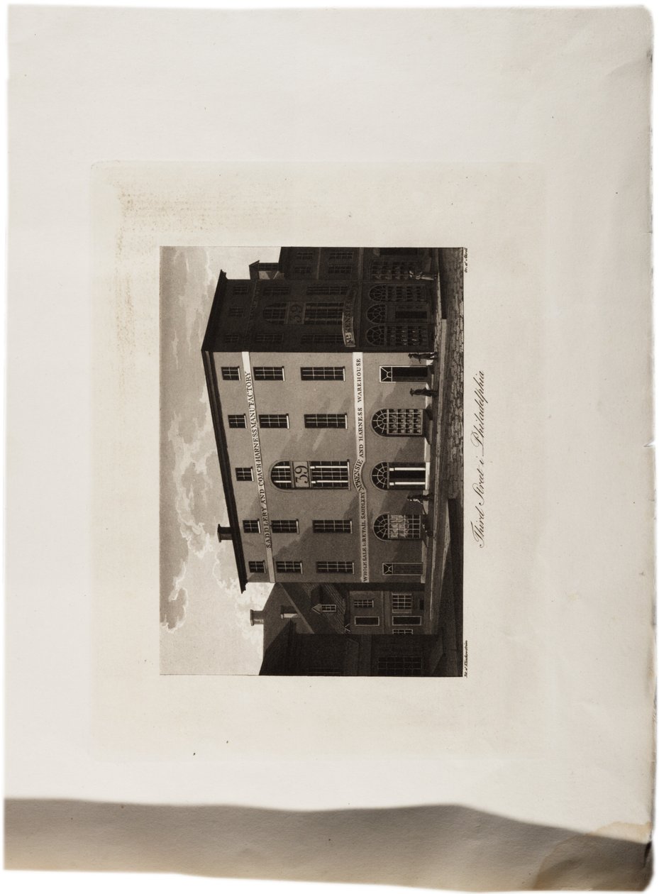 Trzecia ulica, Filadelfia, z Atlasu Stanów Zjednoczonych, 1824 (akwatinta) autorstwa Axel Leonhard Klinckowström