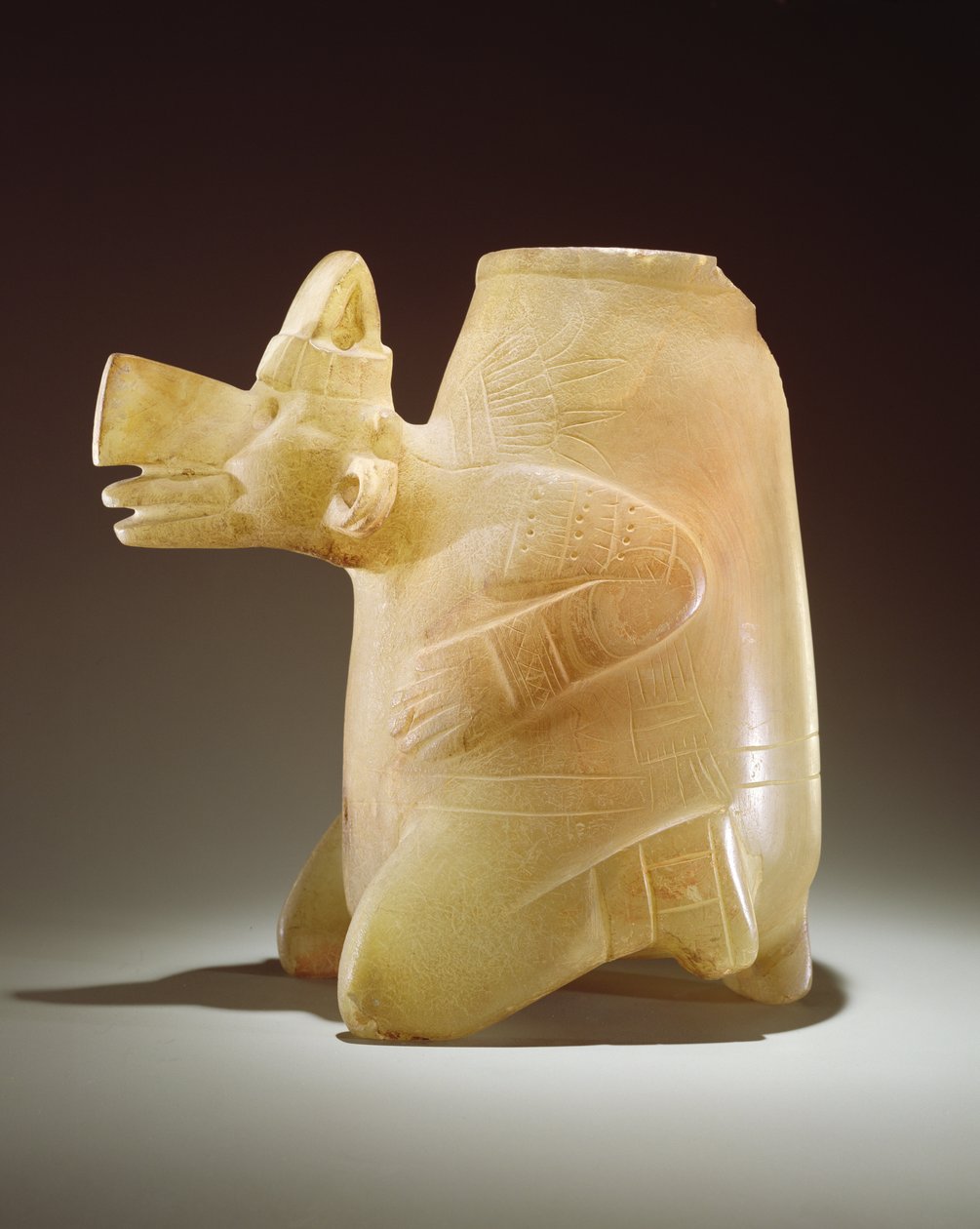 Ehecatl, bóg wiatru (onyks) autorstwa Aztec