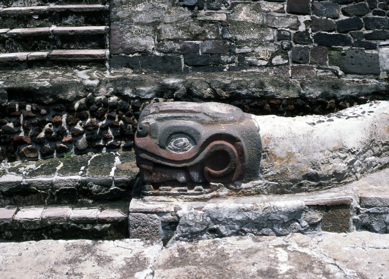 Wąż na Templo Mayor, późny okres postklasyczny (kamień i stiuk) autorstwa Aztec