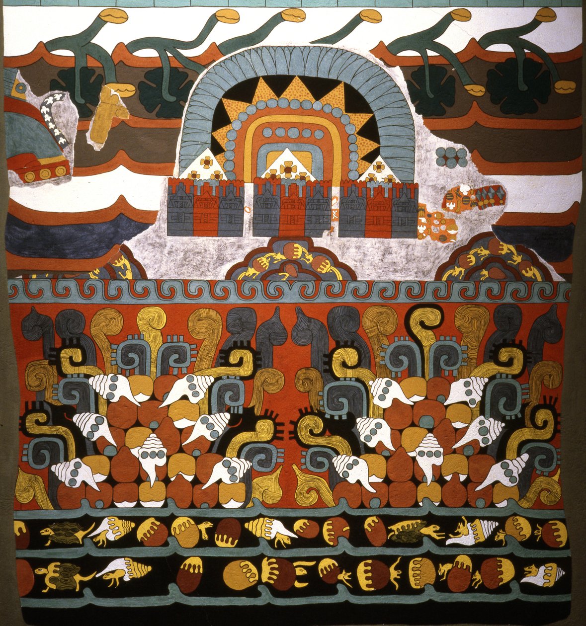 Tlalocan mural z Teotihuacan, okres wczesnego klasyku autorstwa Aztec