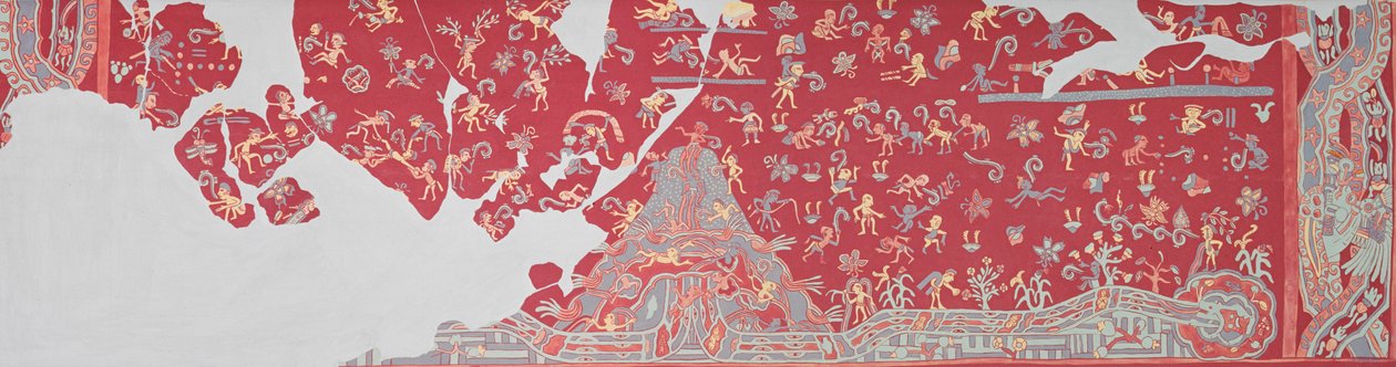 Niebo boga deszczu, fresk Tlalocana (malarstwo ścienne) autorstwa Aztec