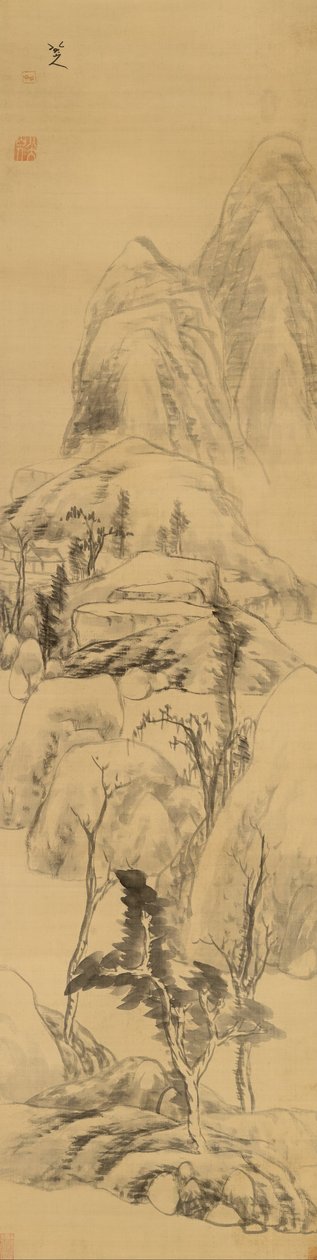 Krajobraz w stylu Huang Gongwang, (1269-1354) autorstwa Bada Shanren