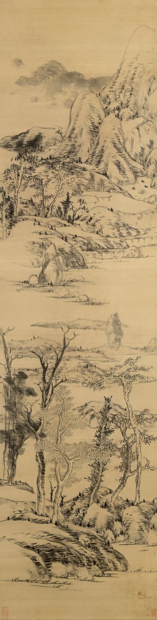 Krajobraz w stylu Wang Menga (ok. 1309-1385) autorstwa Bada Shanren