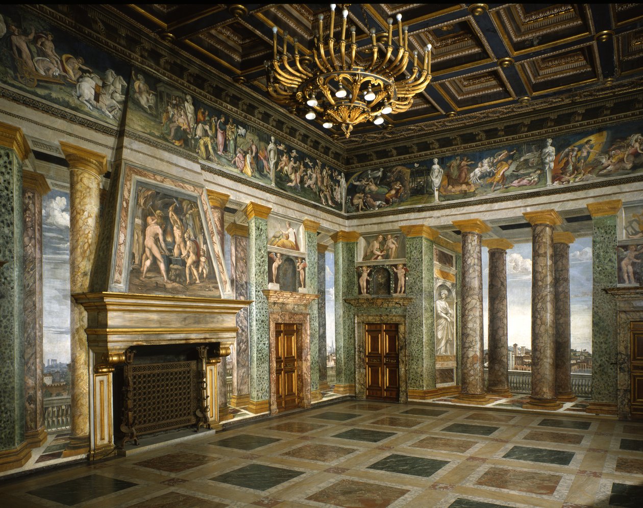Sala Perspektyw (fresk) autorstwa Baldassarre Peruzzi