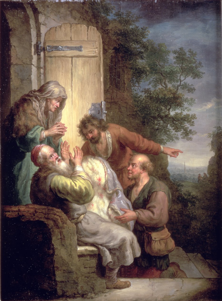 Jakub przedstawił płaszcz Józefa autorstwa Balthasar Beschey