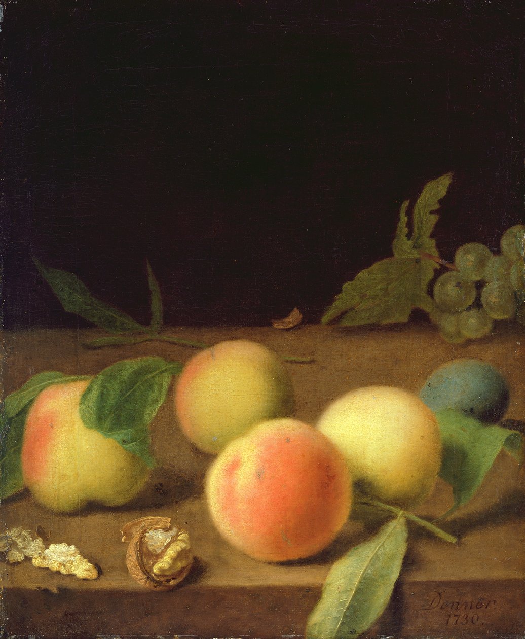 Martwa natura owocowa, 1730 autorstwa Balthasar Denner