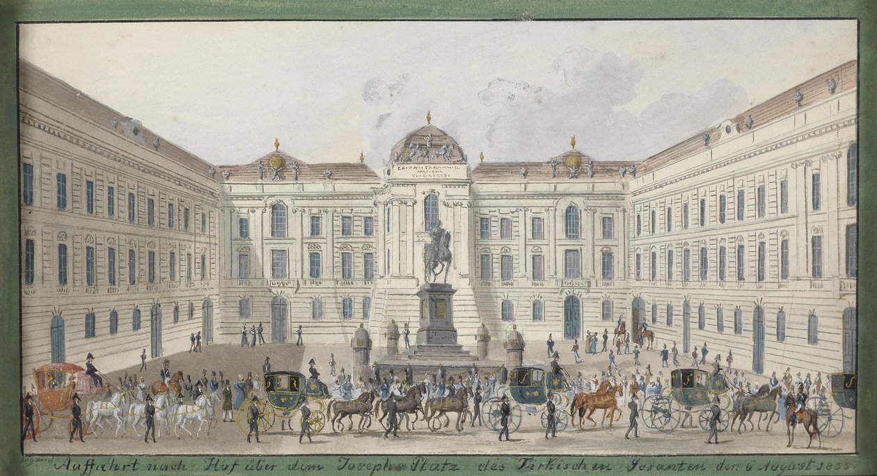 Podjazd do Hof nad Josephsplatz ambasadora Turcji 6 sierpnia 1835 r. autorstwa Balthasar Wigand