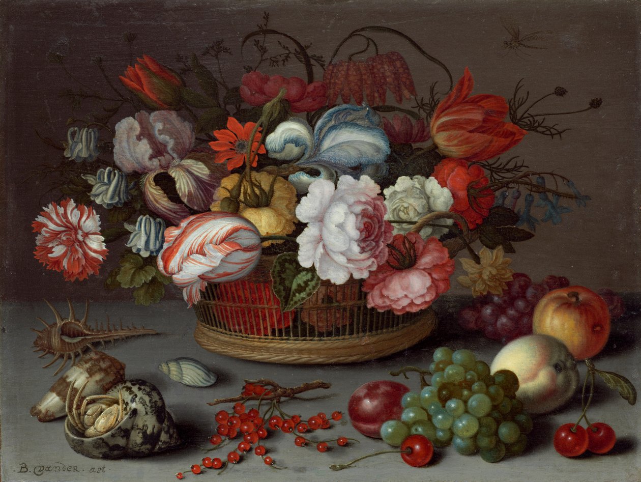 Kosz kwiatów autorstwa Balthasar van der Ast