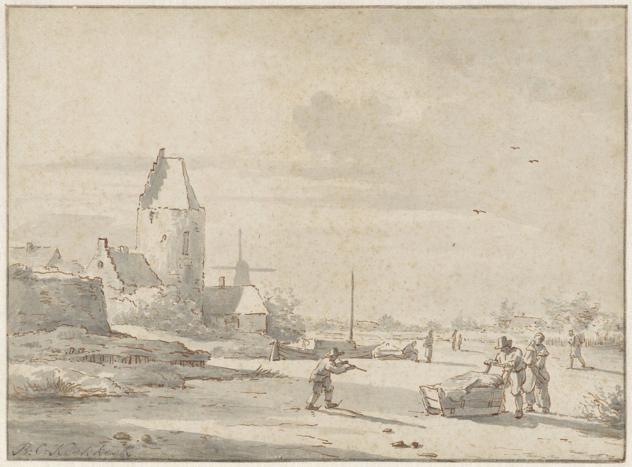 zimowy krajobraz autorstwa Barend Cornelis Koekkoek (attributed to)