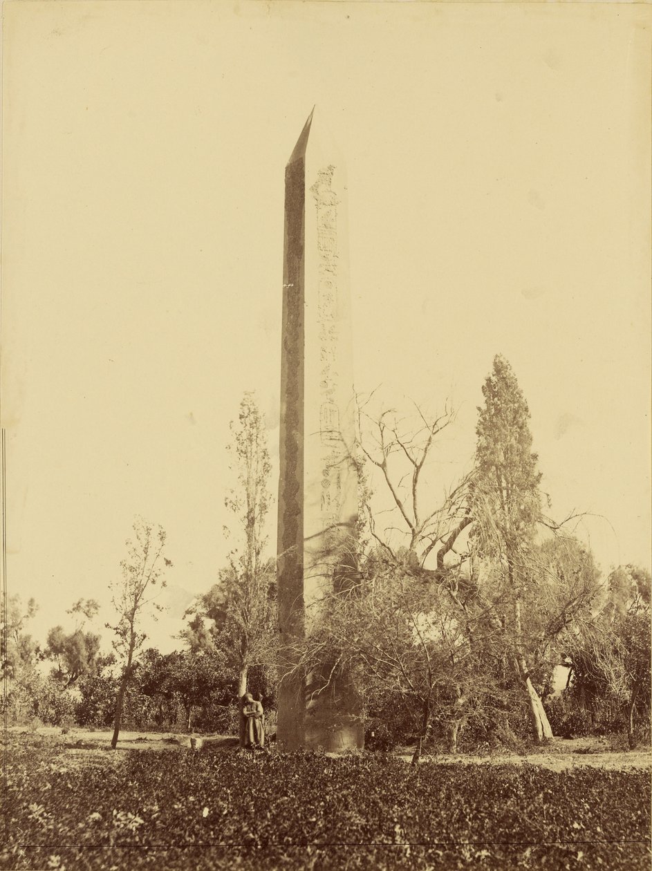 Obelisk w Heliopolis, Kair. autorstwa Baron Paul des Granges