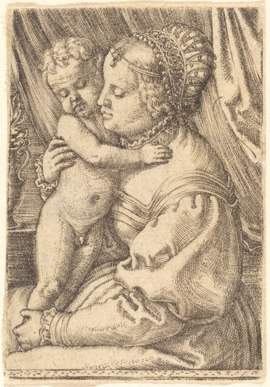 Madonna z wazonem na kwiaty autorstwa Barthel Beham