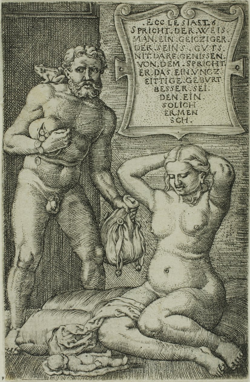 Skąpiec i poronienie autorstwa Barthel Beham