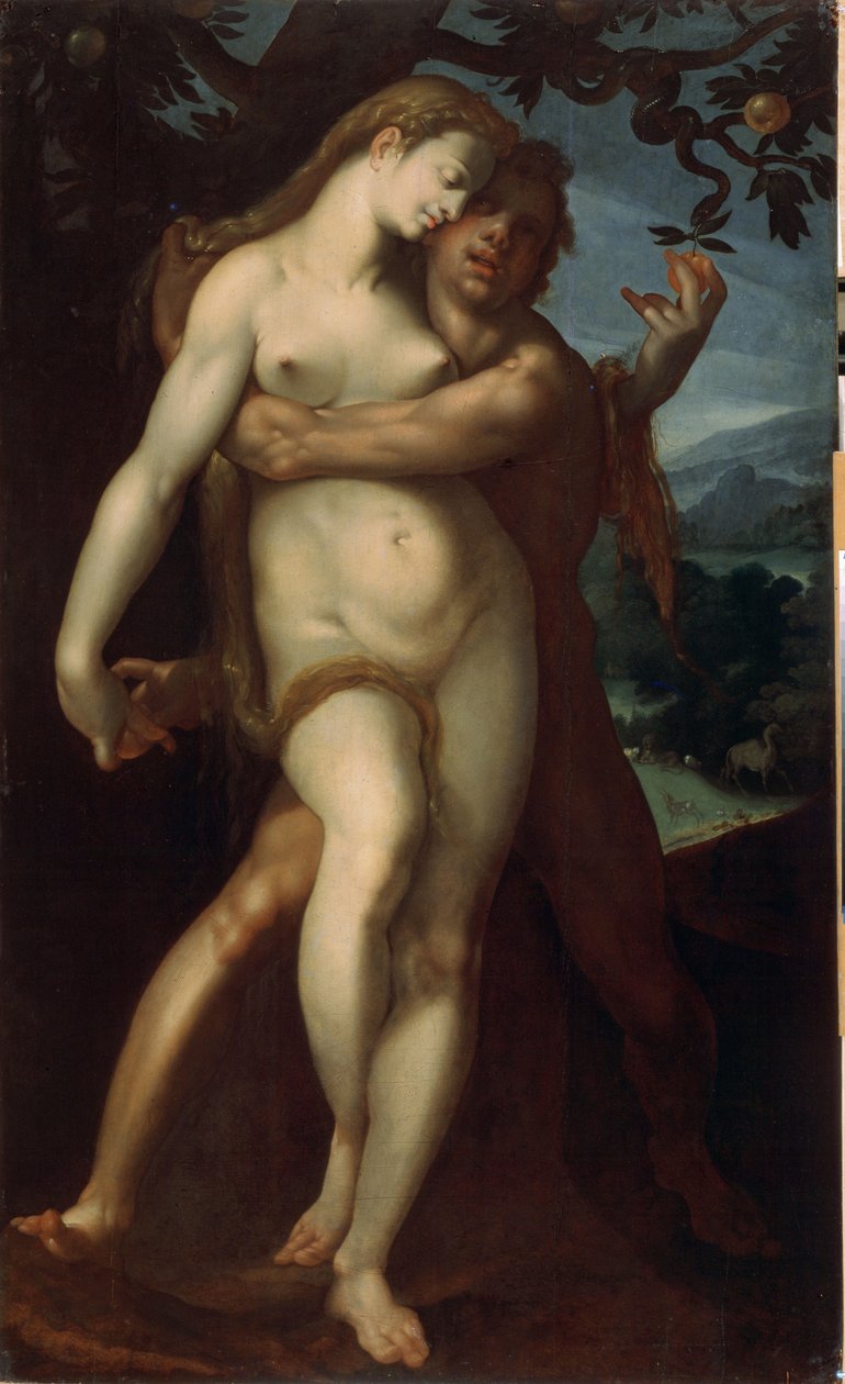 Adam i Ewa autorstwa Bartholomaeus Spranger
