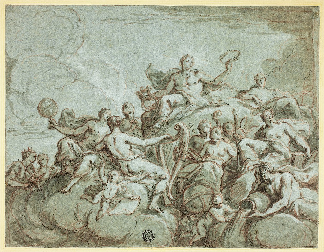 Apollo i muzy autorstwa Bartholomaeus Spranger