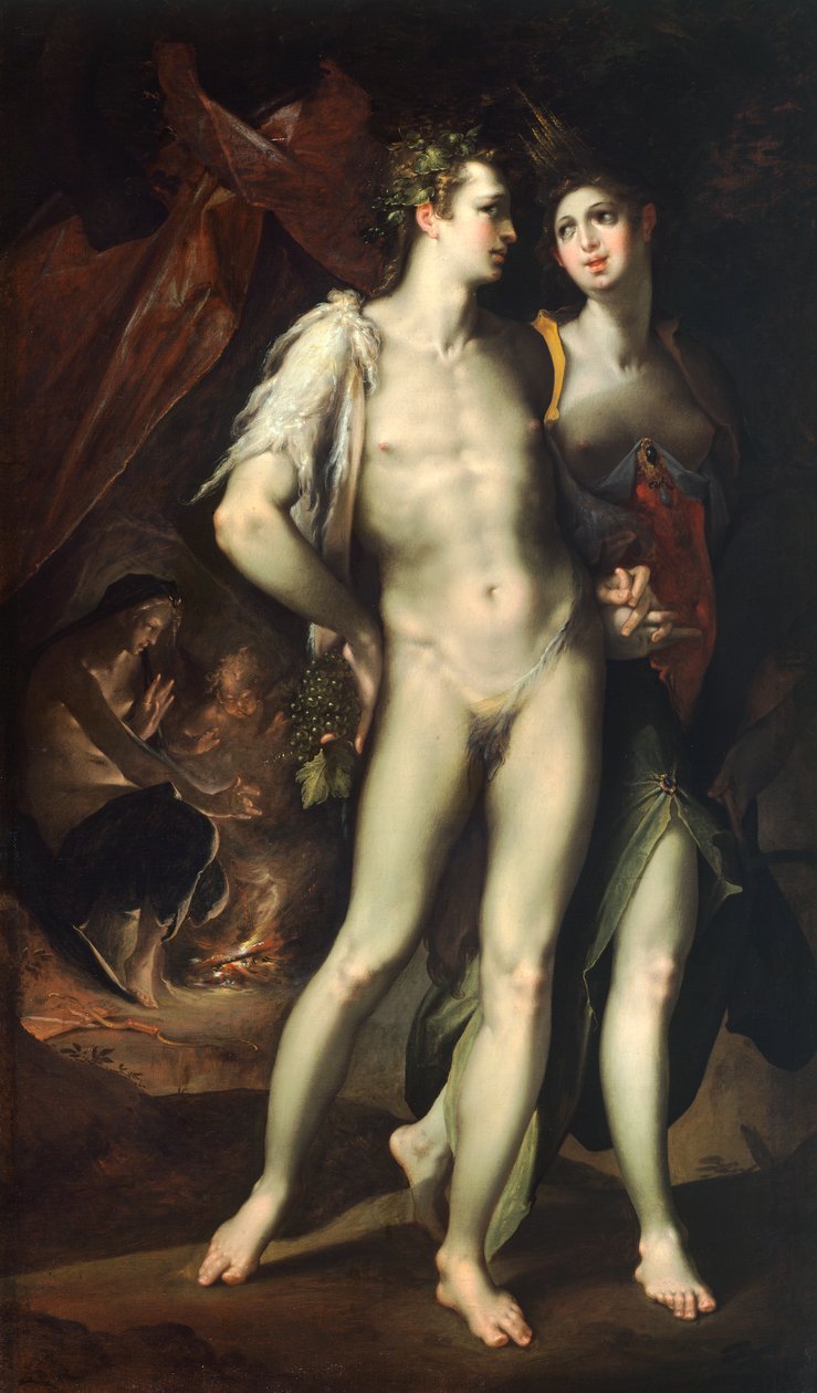 Bachus i Ceres – Bartholomaeus Spranger (1546-1611). autorstwa Bartholomaeus Spranger