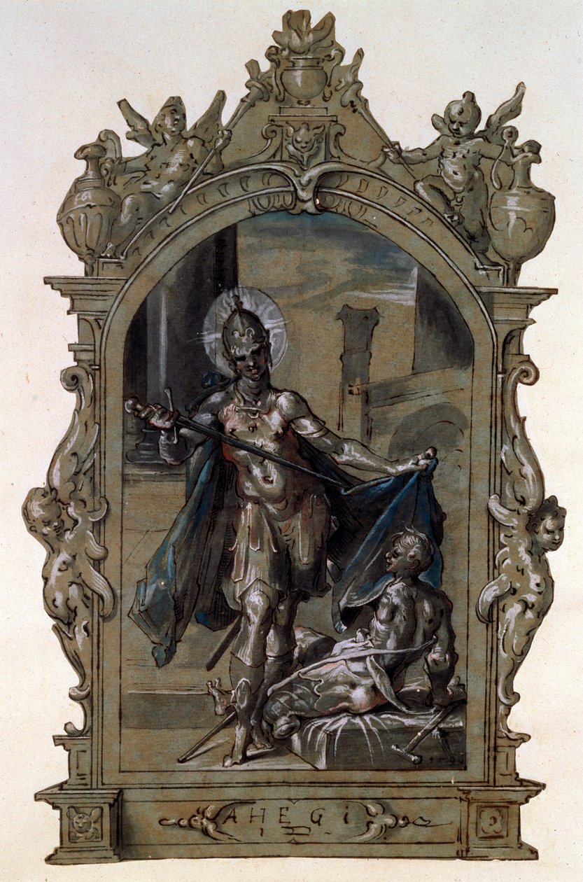 Święty Marcin i żebrak, 1596. autorstwa Bartholomaeus Spranger