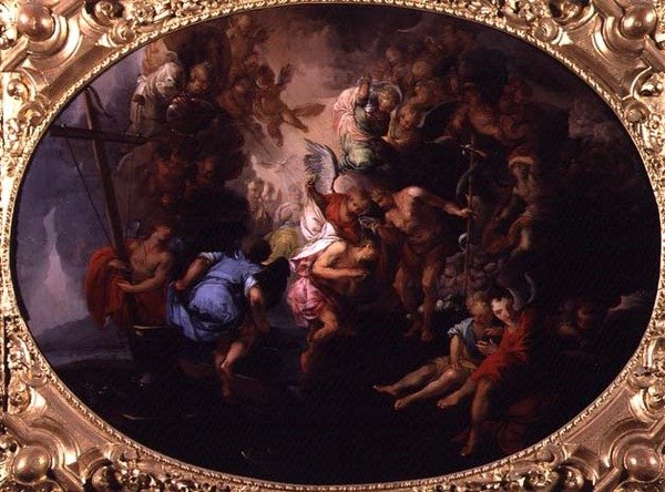 Chrzest Chrystusa (olej na płótnie) autorstwa Bartholomaeus Spranger