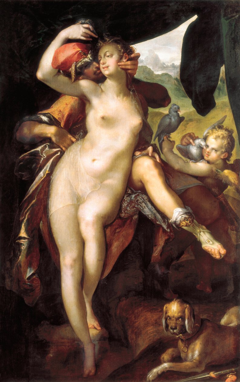 Wenus i Adonis autorstwa Bartholomaeus Spranger