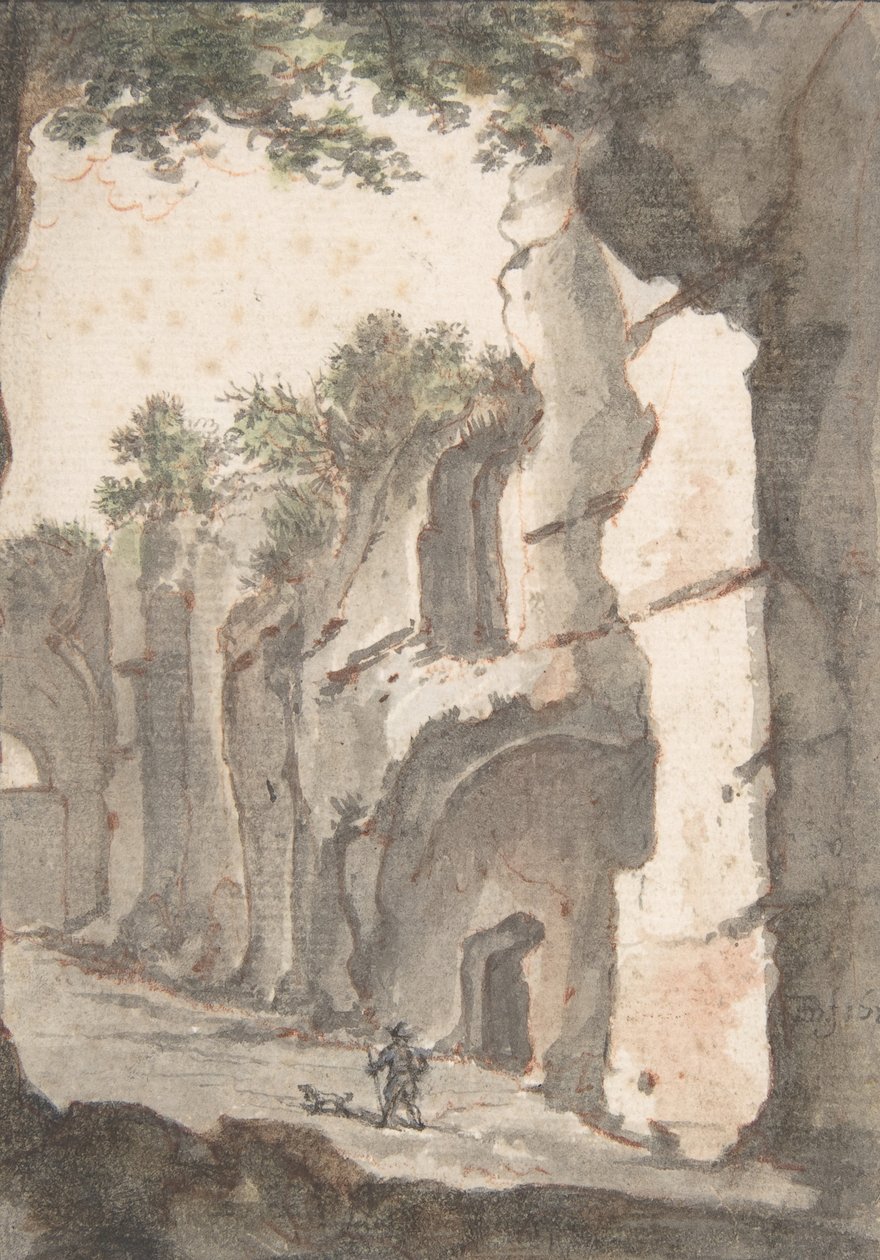 Widok rzymski, początek XVII wieku. autorstwa Bartholomeus Breenbergh