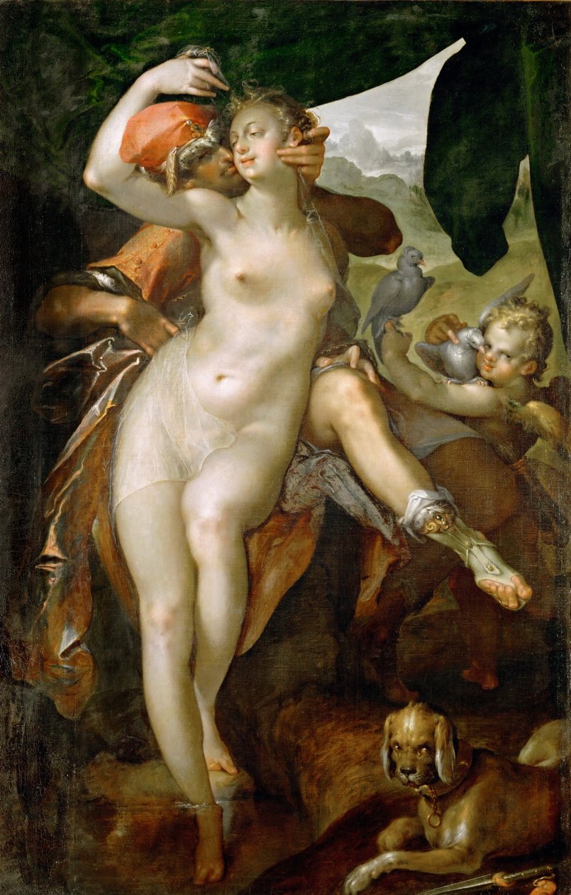 Wenus i Adonis autorstwa Bartholomeus Spranger