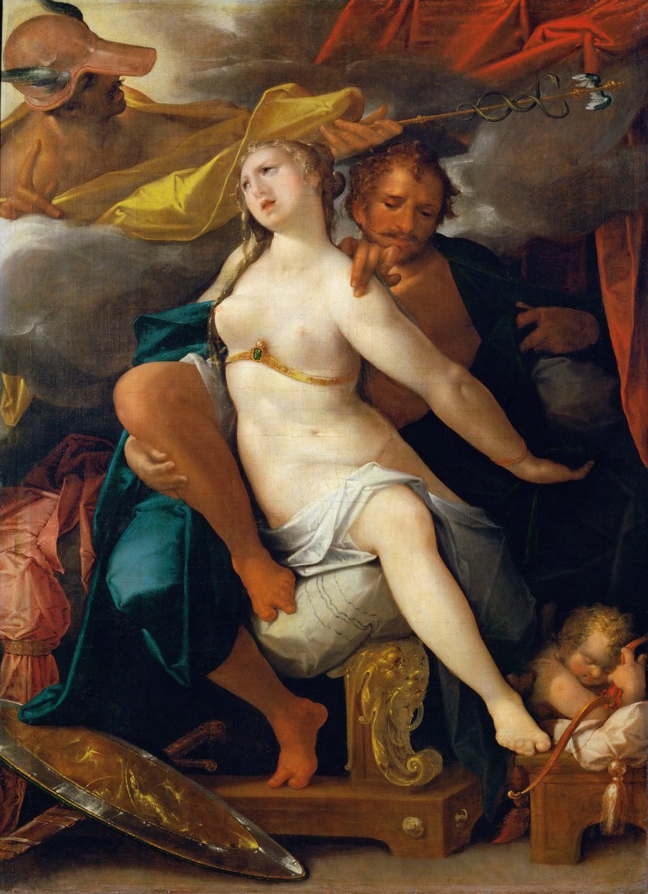 Wenus i Mars ostrzegane przez Merkurego autorstwa Bartholomeus Spranger