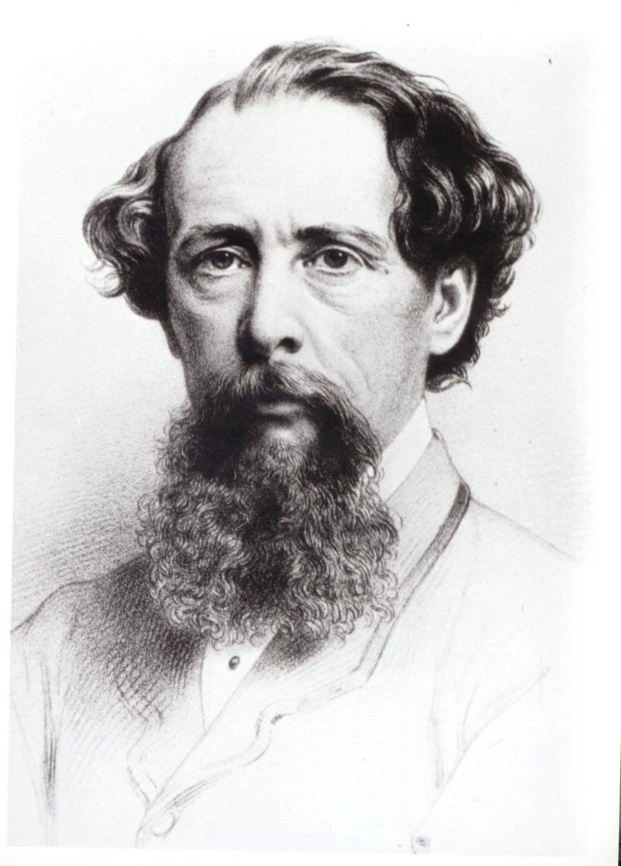 Portret Charlesa Dickensa (1812-70), 1861 r. autorstwa Bartholomew Colles Watkins