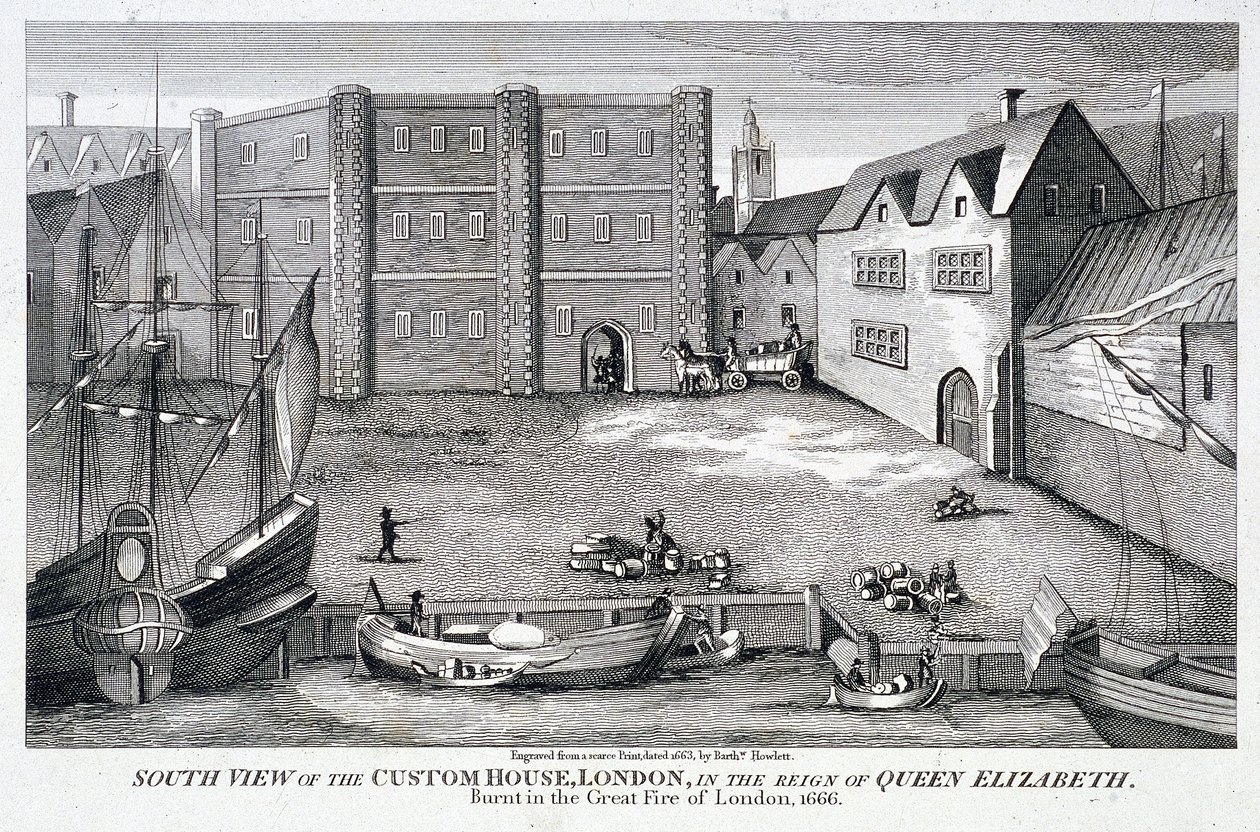 Custom House, Londyn, c1815 autorstwa Bartholomew Howlett