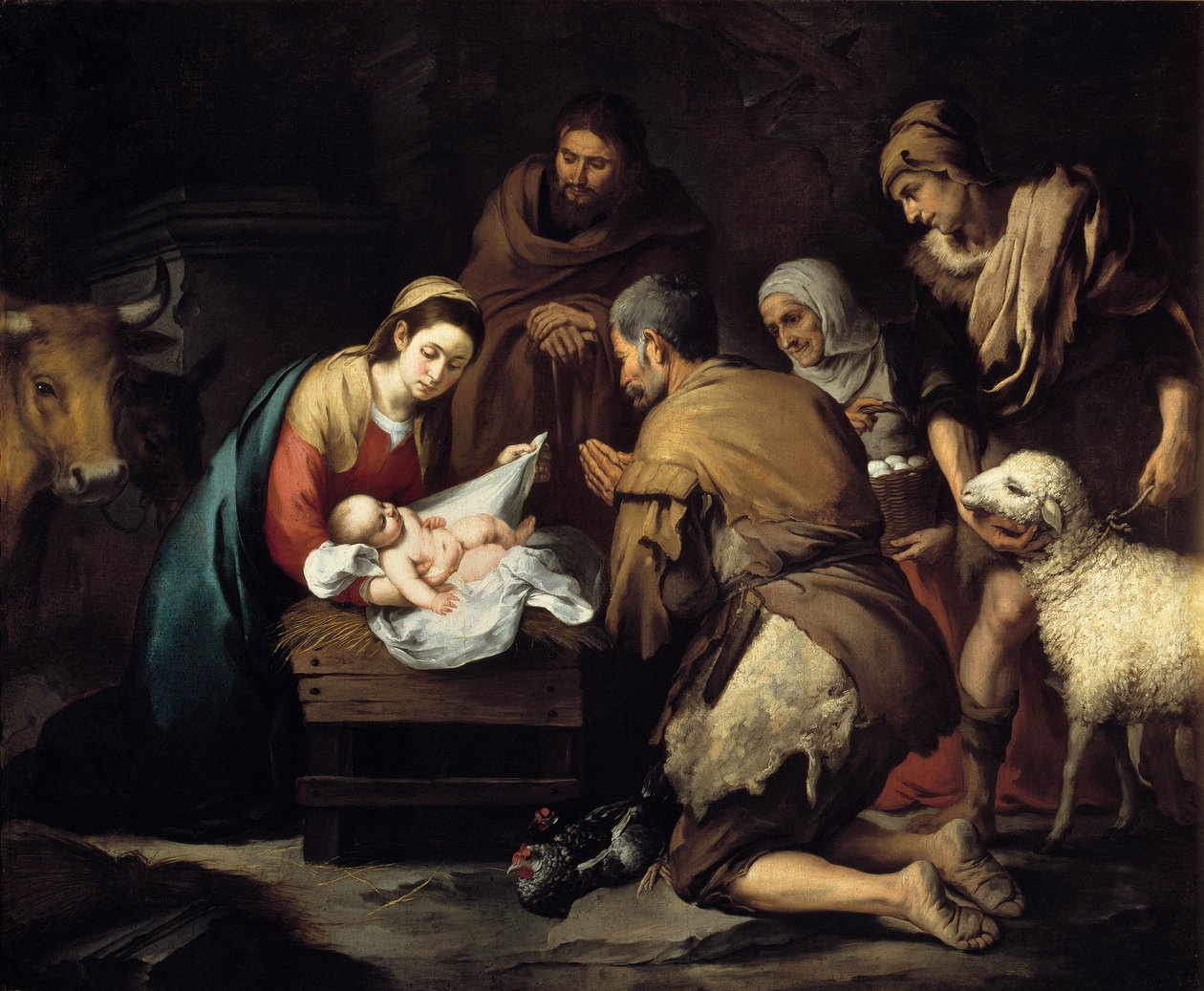 Adoracja pasterzy autorstwa Bartolomé Esteban Murillo