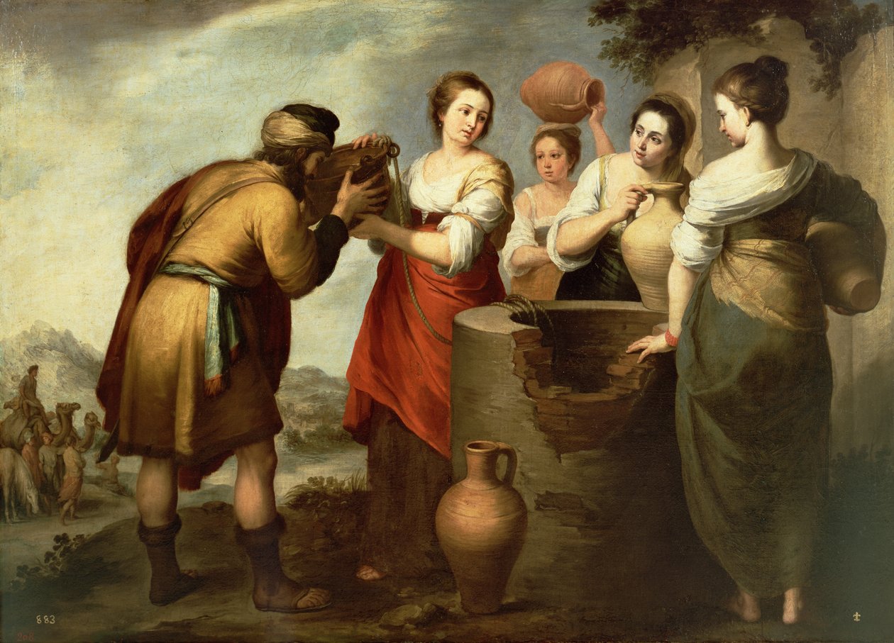 Rebeka i Eliezer przy studni, ok. 1665 autorstwa Bartolomé Esteban Murillo