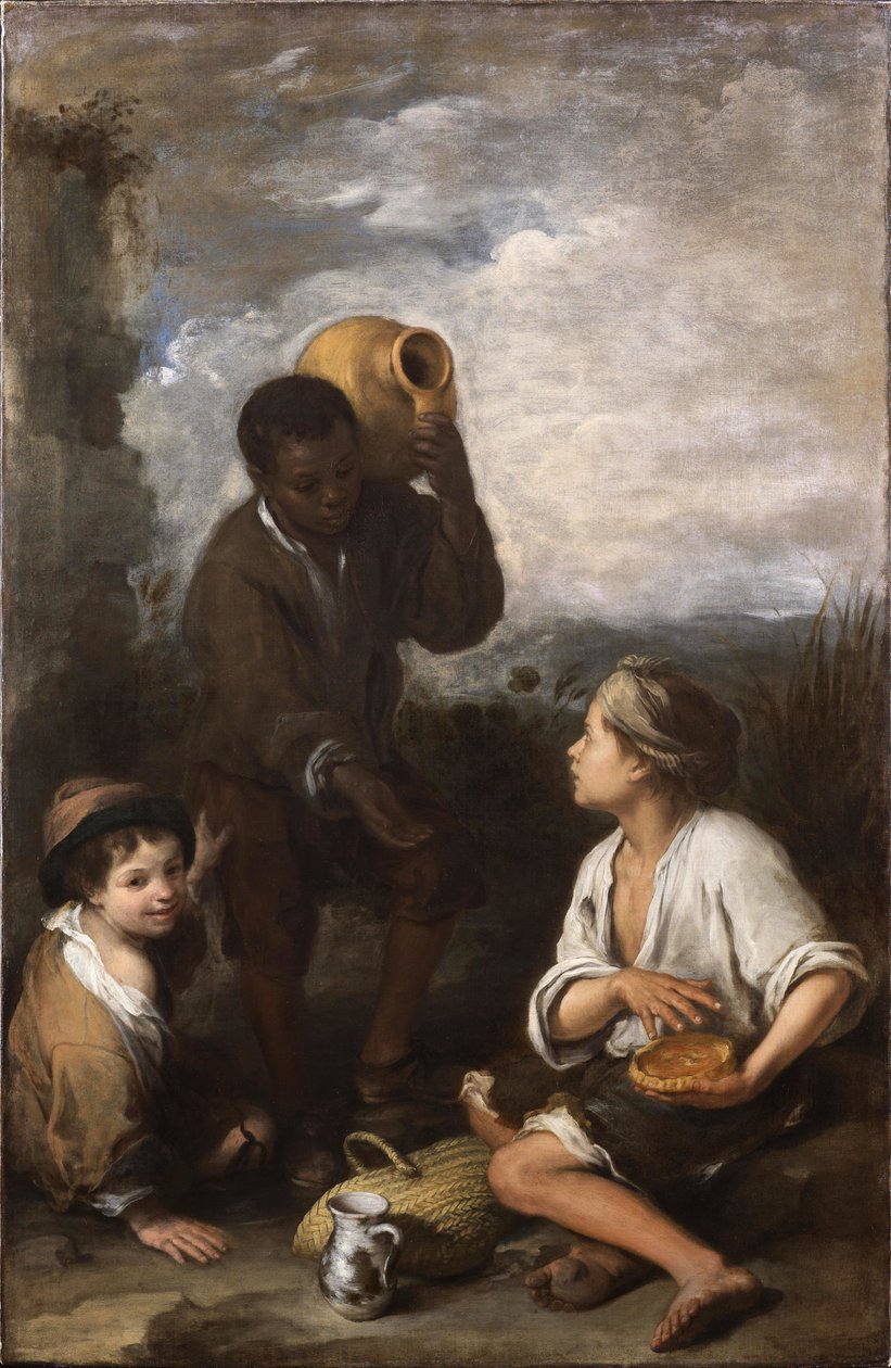 Tres muchachos (Galeria Obrazów w Dulwich) autorstwa Bartolomé Esteban Murillo