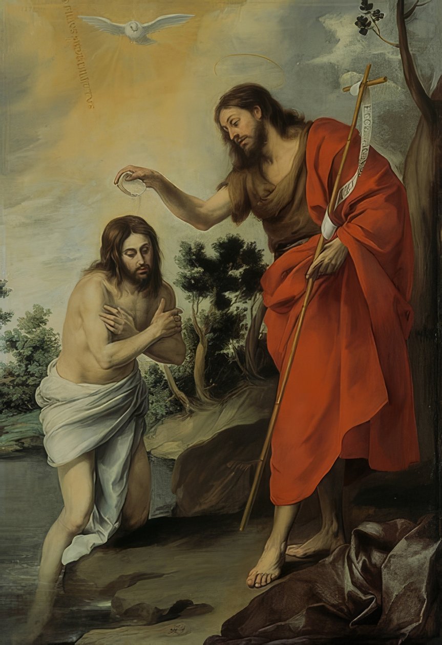 Chrzest Chrystusa. Około 1655 r. autorstwa Bartolomé Esteban Murillo