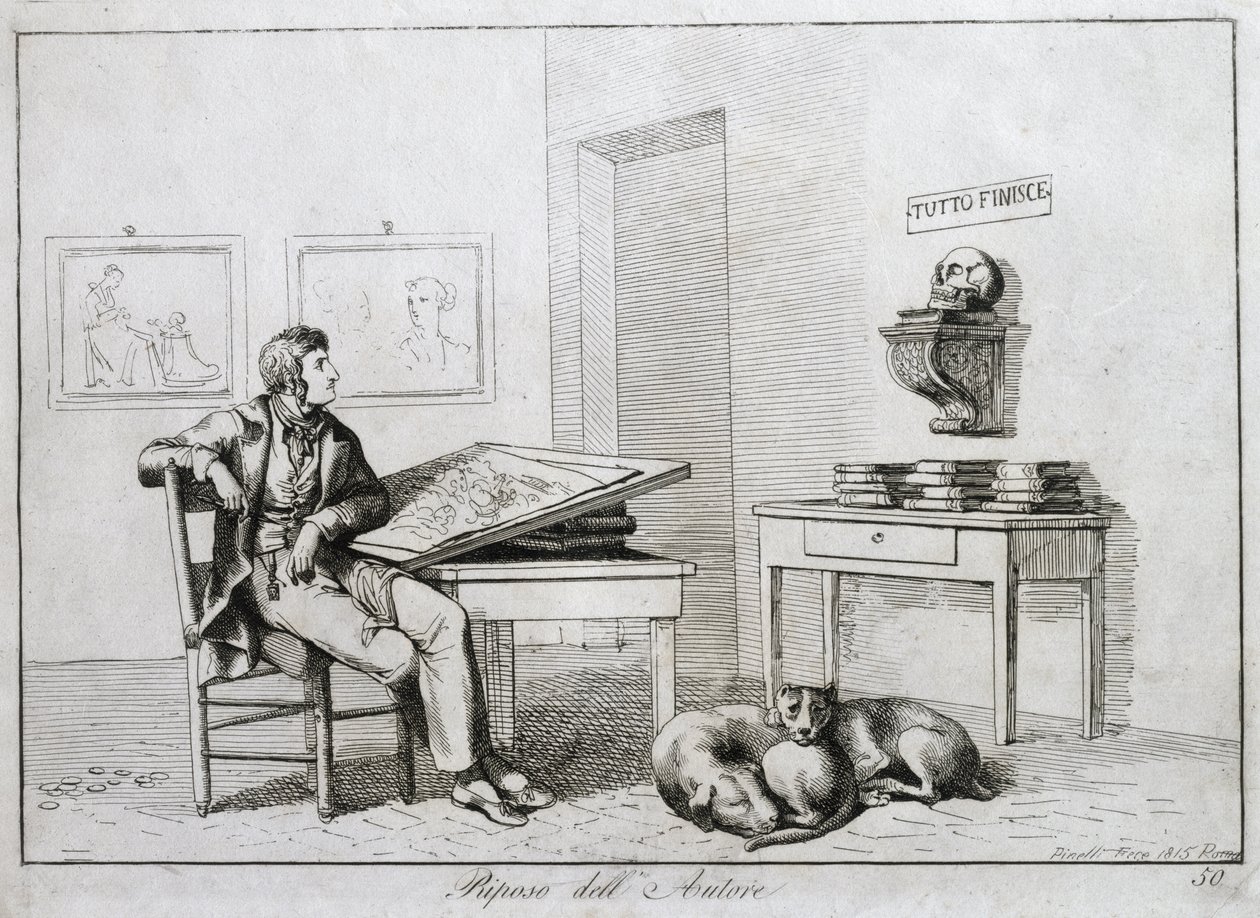 Odpoczynek artysty, 1815 autorstwa Bartolomeo Pinelli