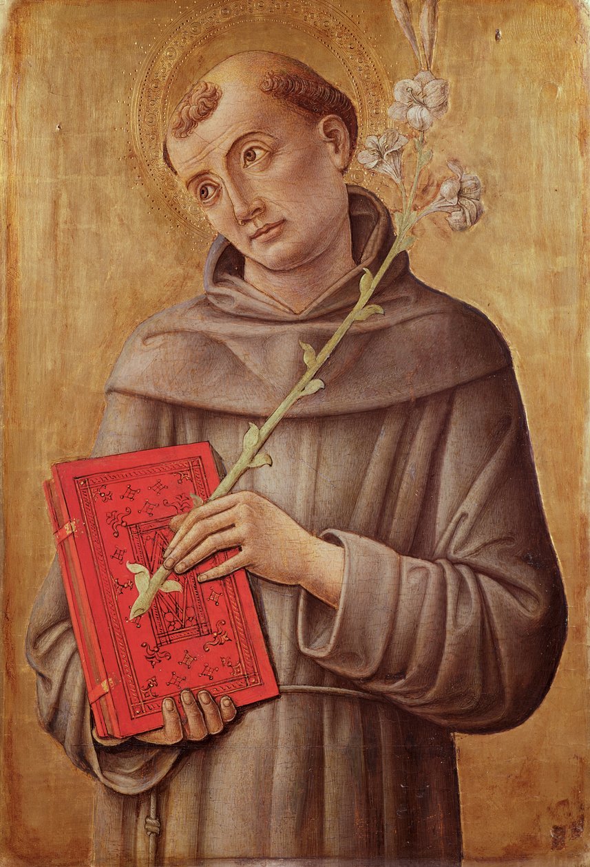 Św. Antoni Padewski (tempera na panelu) autorstwa Bartolomeo Vivarini