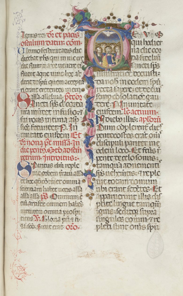 Mszał: Fl. 214: Pięćdziesiątnica, 1469. autorstwa Bartolomeo Caporali