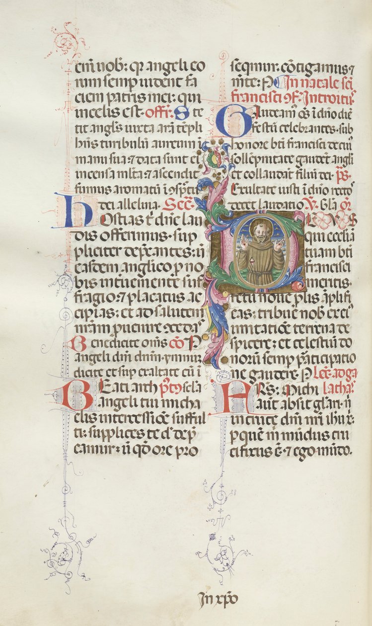 Mszał: Fl. 318v: Św. Franciszek, 1469. autorstwa Bartolomeo Caporali