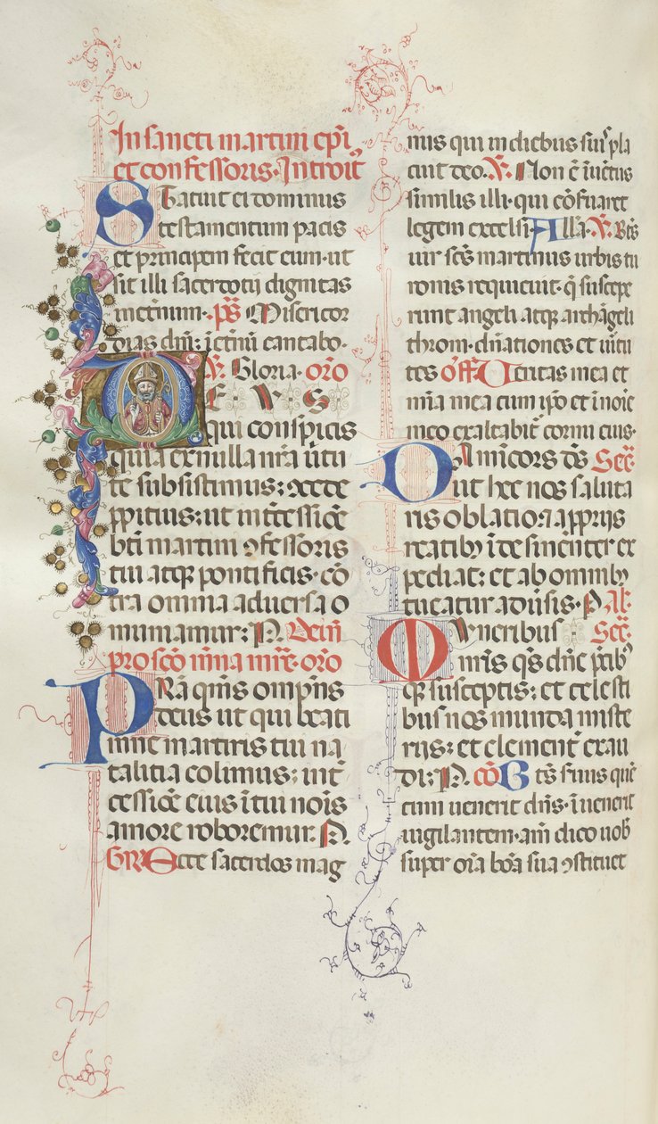 Mszał: Fl. 324v: Św. Marcin, 1469. autorstwa Bartolomeo Caporali
