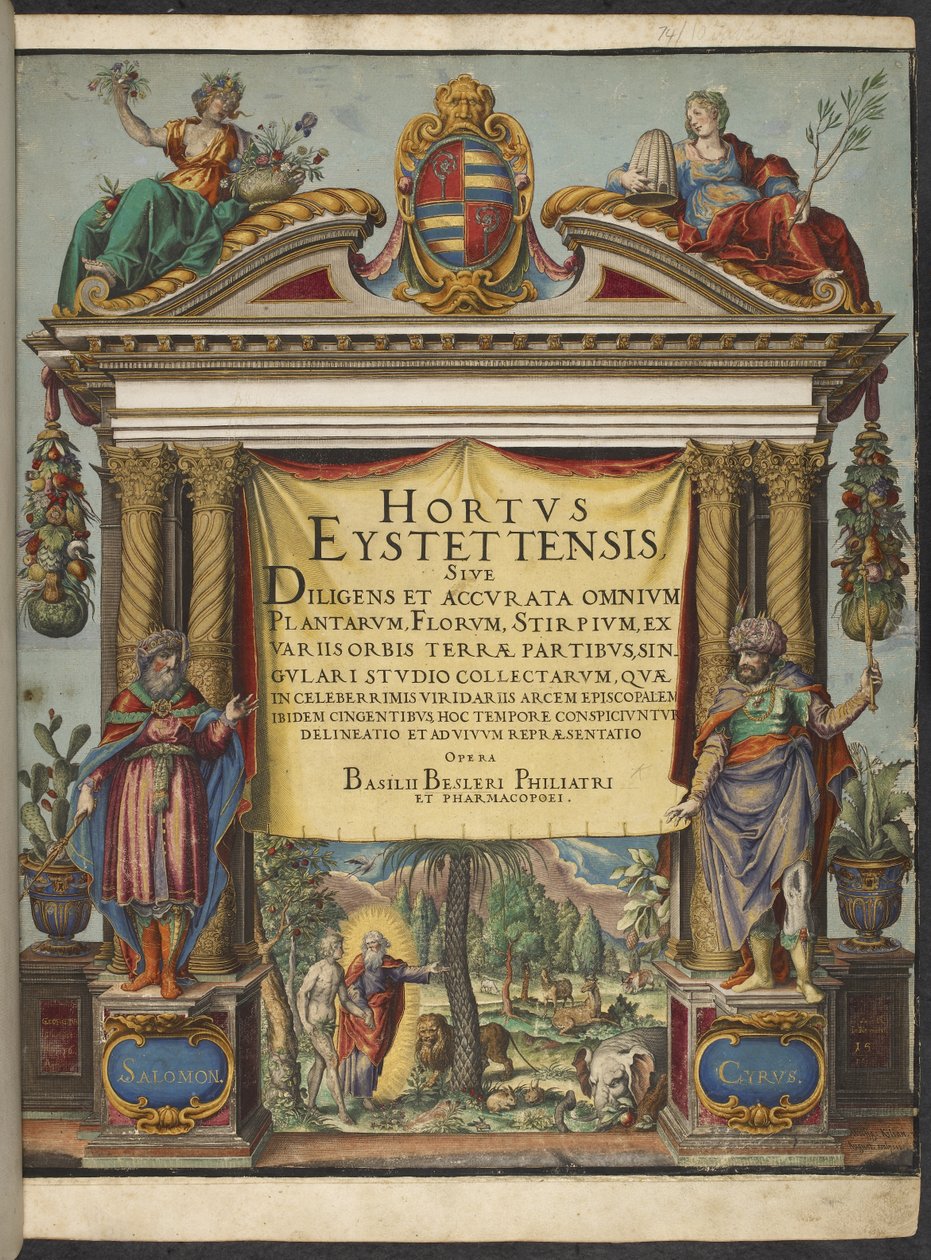 Strona tytułowa, z „Hortus Eystettensis” autorstwa Basilius Besler