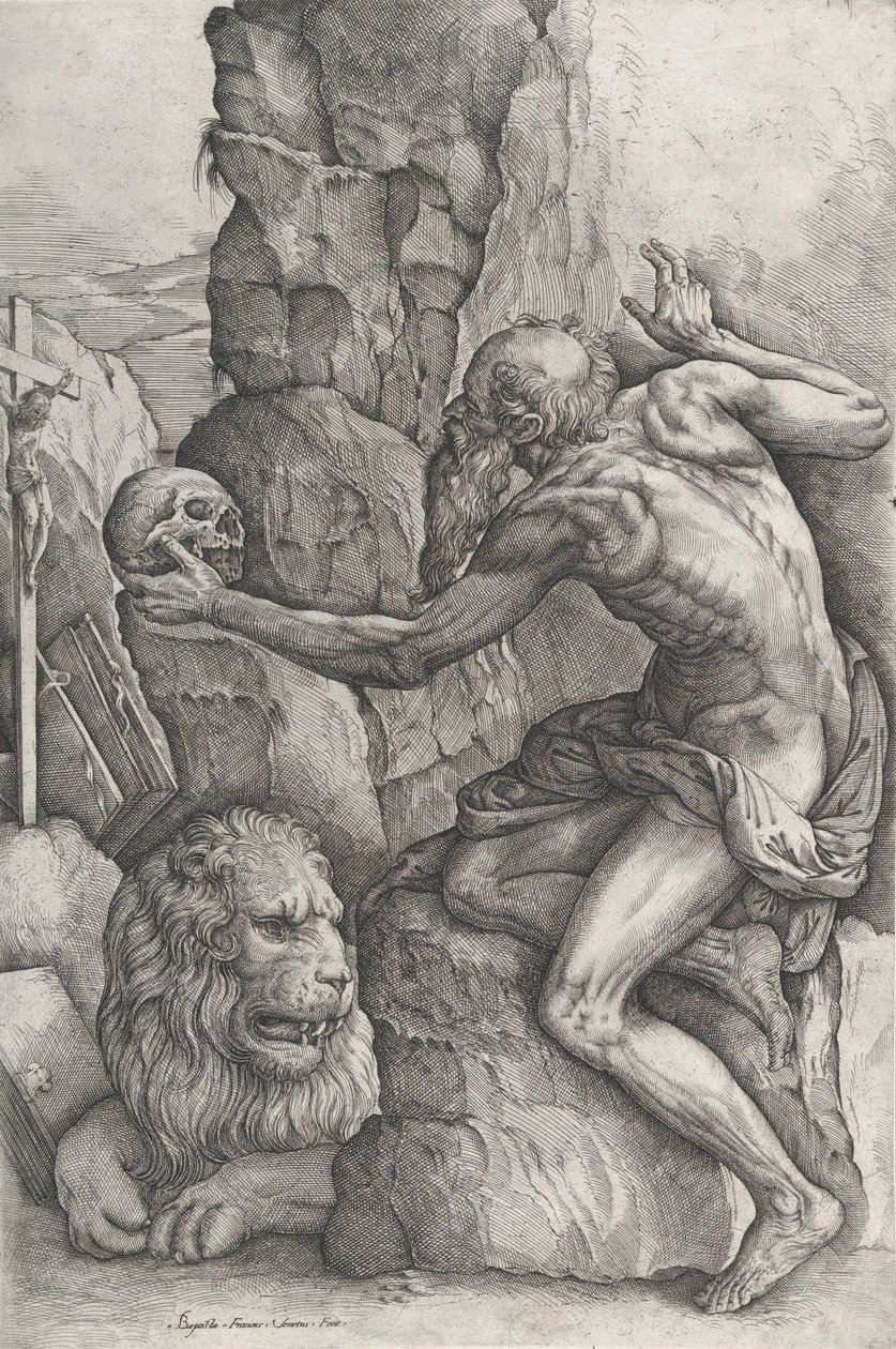 św. Hieronima 1550-60. autorstwa Battista Franco Veneziano