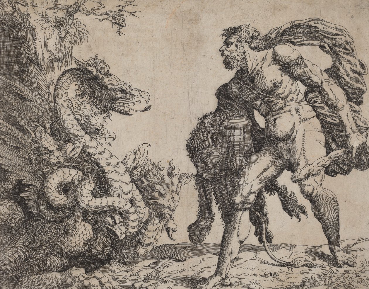 Herkules i Hydra, 1552. autorstwa Battista del Moro
