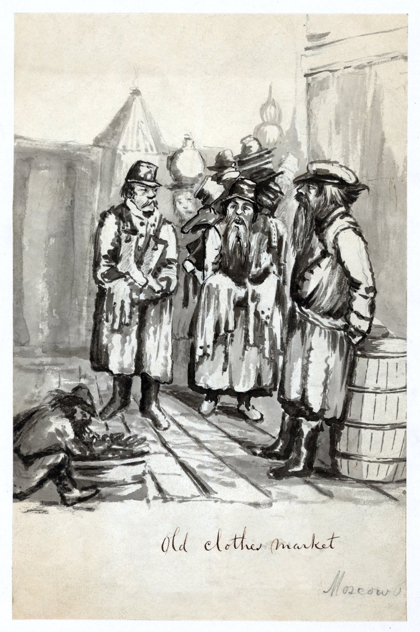 Targ Starych Ubrań, Moskwa, wyd. ok. 1862 r. autorstwa Bayard Taylor