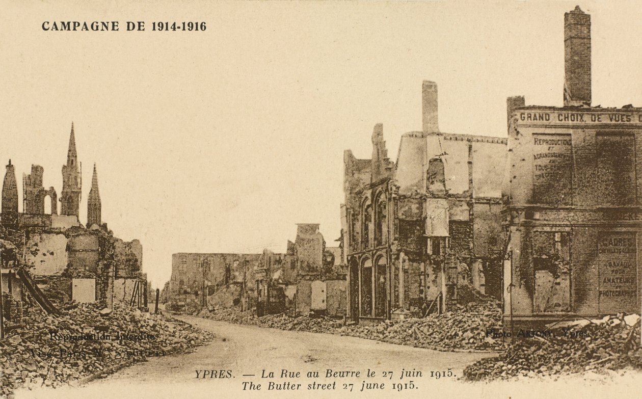 Rue au Beurre, 27 czerwca 1915 autorstwa Belgian Photographer